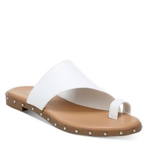 Bar Iii Hattie Asymmetrical Hooded Studded Sandals White -9.5